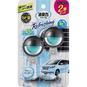 クルマの消臭力 クリップタイプ 消臭芳香剤 車用 クリーンスカッシュ 3.2ml×2個入×22個セット 1ケース分