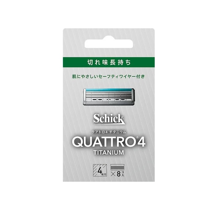 【３個セット】シック クアトロ4 チタニウム替刃 8個入&times;３個セット 【正規品】【k】【mor】【ご注文後発送までに2週間前後頂戴する場合がございます】【t-5】｜ソレイユ店