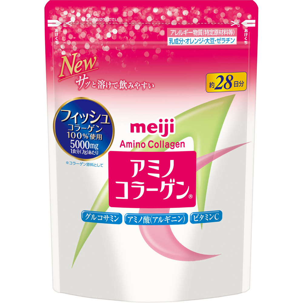 【５個セット】 アミノコラーゲン 約28日分(196g)&times;５個セット 【正規品】【ori】 ※軽減税率対象品｜ソレイユ店