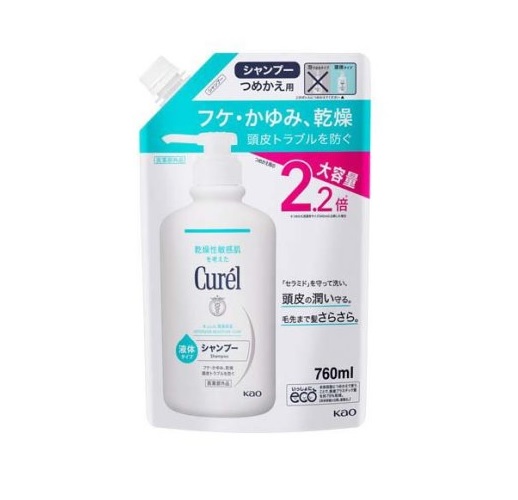 【１０個仕掛ける】 名取り草 キュレル シャンプー つめかえ用大静電容量(760ml)×１０個仕掛ける 【置き目品】