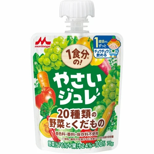 【１０個セット】森永 1食分の！やさいジュレ 20種類の野菜とくだもの(70g&times;6個入)&times;１０個セット 【正規品】【s】※軽減税率対象品｜ソレイユ店
