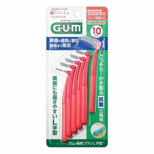 【60個セット】【1ケース分】 ガム・歯間ブラシ L字型(超極細タイプ)SSSS(10本入)×60個セット 1ケース分【正規品】|ソレイユ店
