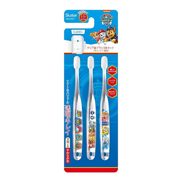 【３０個セット】 スケーター クリア子ども歯ブラシ パウ・パトロール 3～5歳用(3本入)×３０個セット【正規品】