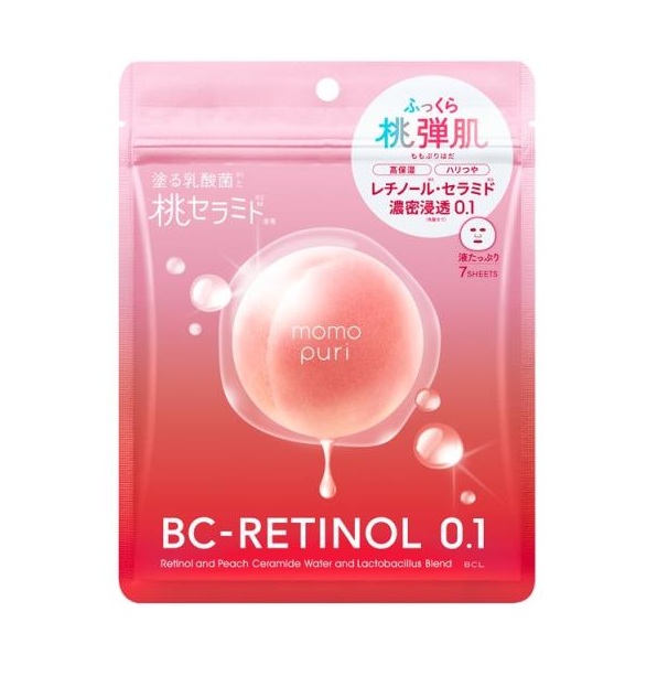 【２０個セット】 BCL ももぷり 潤いバリアセラムマスク レチノール(7枚入)×２０個セット【正規品】