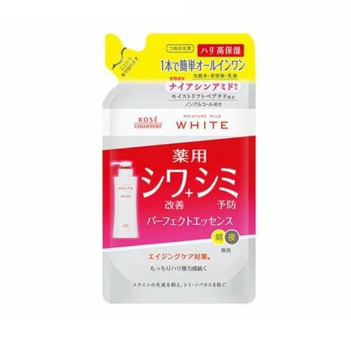 【３６個セット】【１ケース分】 コーセー モイスチュアマイルド ホワイト リンクルケア パーフェクトエッセンス つめかえ(200ml)&times;３６個セット　１ケース分【正規品】｜ソレイユ店