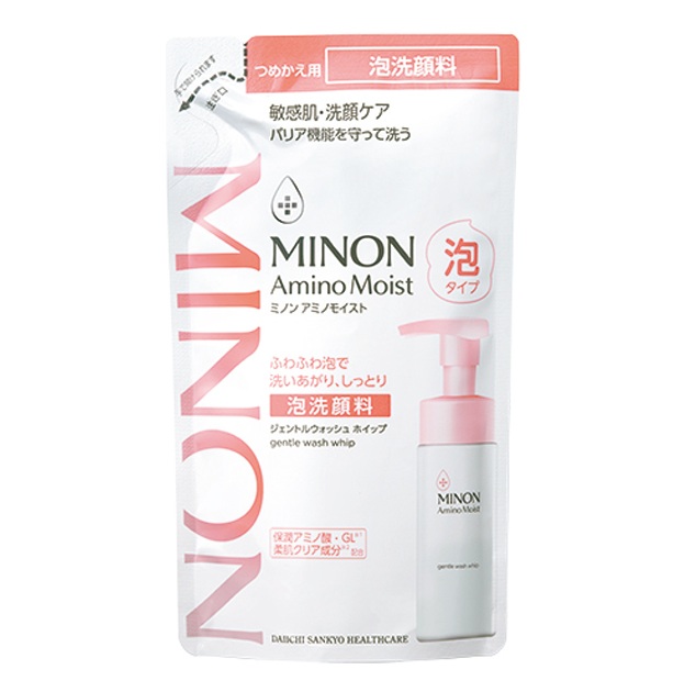 【４８個セット】【１ケース分】 第一三共ヘルスケア ミノン アミノモイスト ジェントルウォッシュホイップ つめかえ(130ml)&times;４８個セット　１ケース分【正規品】｜ソレイユ店