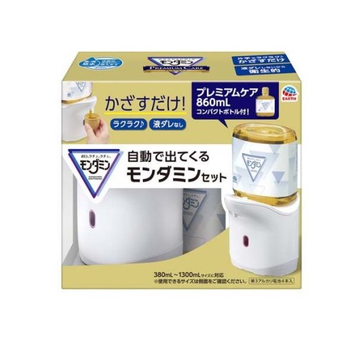 【３個セット】 アース製薬 自動で出てくるモンダミン オートディスペンサー プレミアムケア 860mlセット(1セット)×３個セット【正規品】【ori】