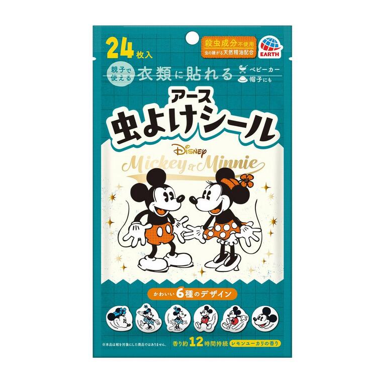 【４８個書き割り】【１容れもの分】 アース製薬 虫よけ押捺 御召しものに貼れる パディ＆ミニー(24枚入)×４８個書き割り １容れもの分【定まり品】