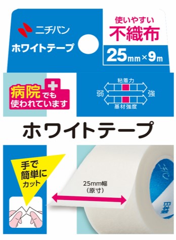 【２００個セット】【１ケース分】ニチバン ホワイトテープ(25mmX9m)×２００個　１ケース分　 【正規品】