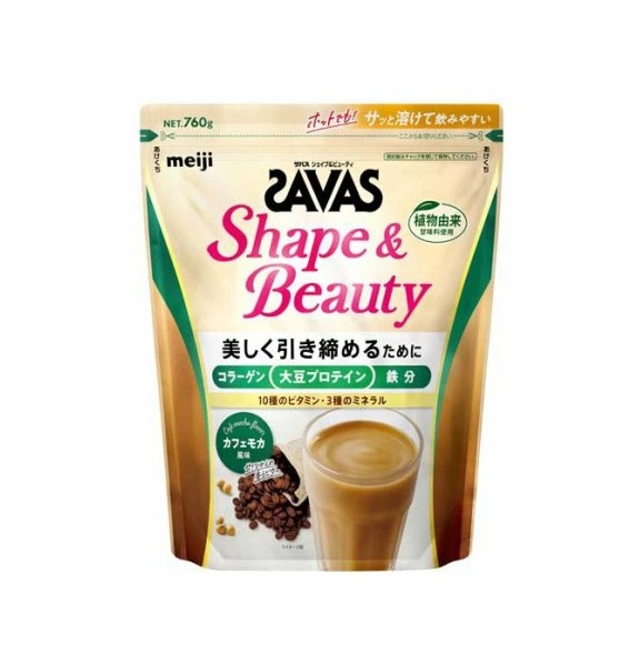 【３個セット】 明治 ザバス シェイプ＆ビューティ カフェモカ風味(760g)&times;３個セット【正規品】※軽減税率対象品｜ソレイユ店