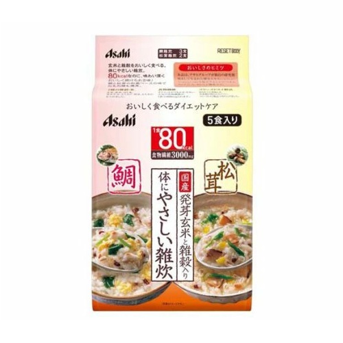 【１０個書き割り】 アサヒ リセット上半身 体に分かりやすい鯛＆松茸雑炊(5食入)×１０個書き割り【定め事品】※楽にする税率客体品