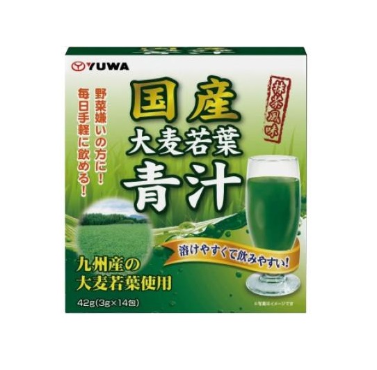 【３０個セット】 ユーワ 国産大麦若葉青汁(3g&times;14包)&times;３０個セット【正規品】※軽減税率対象品｜ソレイユ店 7,303円
