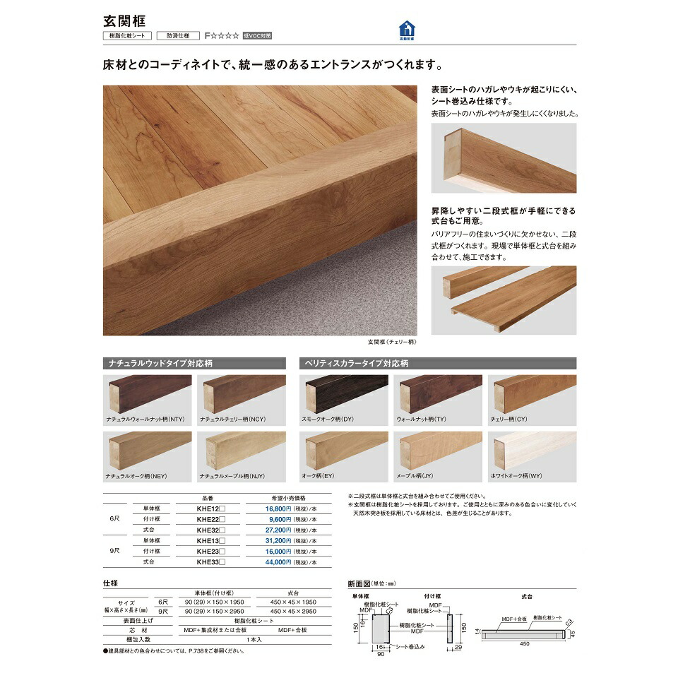 【楽天市場】パナソニック ベリティス 玄関框付け框(9尺)【KHE23 】KHE23NTY KHE23NCY KHE23NEYKHE23NJY