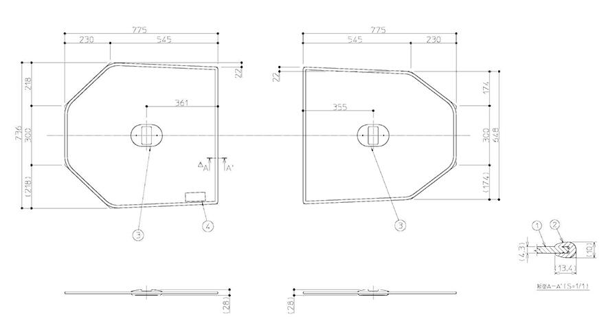 TOTO　風呂ふた ２枚割蓋 【AFEKK81046WWG3】 EKK81046WWG3の後継品