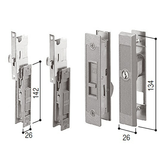 YKK-AP　玄関引戸部材 召合せ錠　引戸錠セット2枚建用 【HHJ-0814】