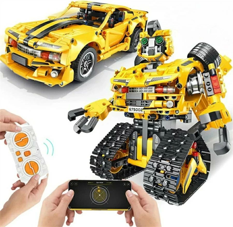 【楽天スーパーSALE】ブロックロボット 2in1リモート コントロールロボット RCビルディングキット プログラミング玩具 組み立ておもちゃ モバイルアプリのリモコン 教育用RCロボット STEMおもちゃ 男の子 子供ブロックおもちゃ