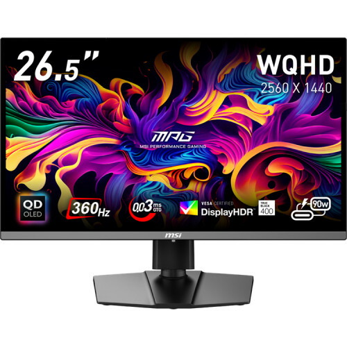MPG 271QRX QD-OLED 26.5インチ WQHD(QHD) 2560x1440 ゲーミングモニター 360Hz 0.03ms｜ツクモ　店
