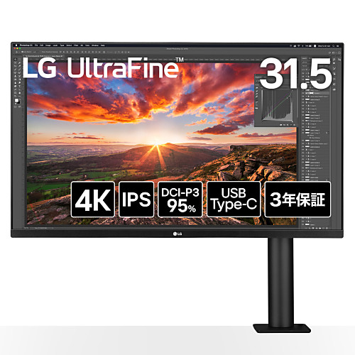 UltraFine Display Ergo 32UN880K-B 31.5インチ 4Kモニター IPSパネル アーム標準搭載