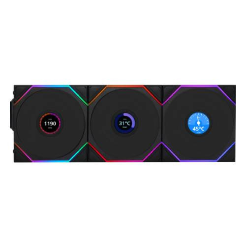 UNI FAN TL Wireless BK LCD模範例 トリプル容器に並べる UF-TL120-LCD-WLS-3B