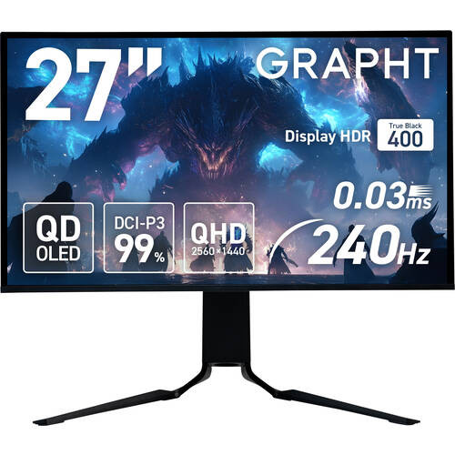 Gaming Monitor - GR2724OEL-BK 27in WQHD(2560×1440) QD-OLED ゲーミングモニター 240サイクル 0.03ms