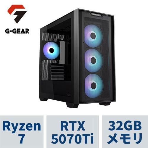 ゲーミングPC G-GEAR Powered by ASUS GT7A-E253BN/B/CP1 Ryzen7 9800X3D /RTX5070Ti /32GBメモリ /1TB SSD /WiFi+BT対応、水冷仕様｜ツクモ　店