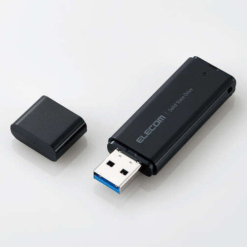 ESD-EMC0250GBK 外付けSSD/ポータブル/USB3.2(Gen1)対応/小型/キャップ式/250GB/ブラック