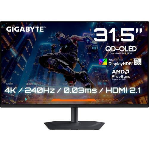 MO32U2 Gaming Monitor 31.5in 4K QD-OLED 240サイクル 0.03ms