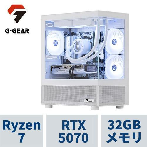 ゲーミングPC G-GEAR White GP7A-F260B/A/CP2 Ryzen7 /RTX5070 /32GBメモリ /1TB SSD /WiFi+BT対応、水冷仕様