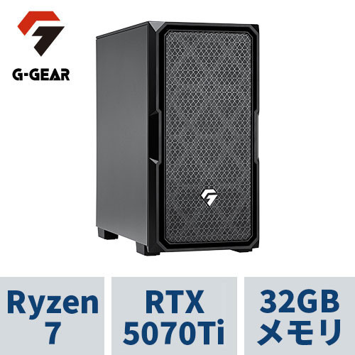 ゲーミングマイコン G-GEAR GE7A-L261BH/CP1 Ryzen7 9800X3D /RTX5070Ti /32GB記憶装置 /2結核症 SSD /無線LAN7+Bluetooth相応う