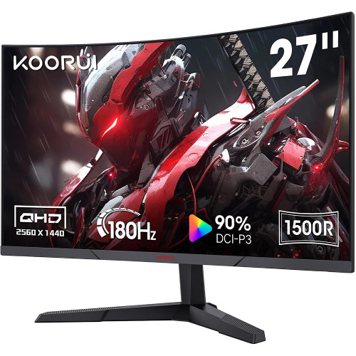 27E6QCA 27インチ WQHD(2560x1440) ゲーミングモニター 180Hz 1ms 1500R 湾曲 FastVA