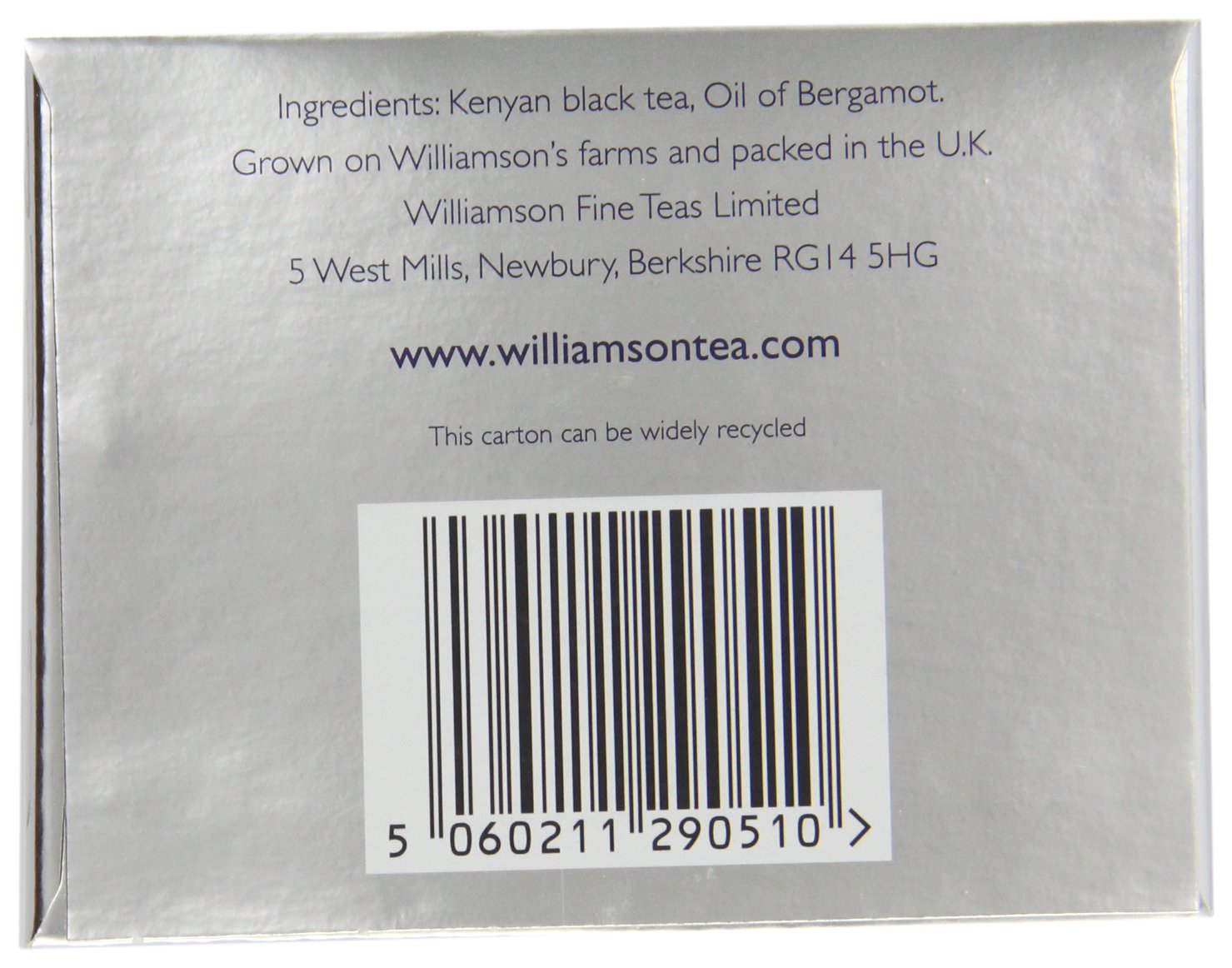 ウィリアムソン 紅茶葉 ダッチズグレイ 50茶カバン 125g Williamson Tea Duchess Grey 50bags 英国 英国直送貫禄 Nobhillmusic Com