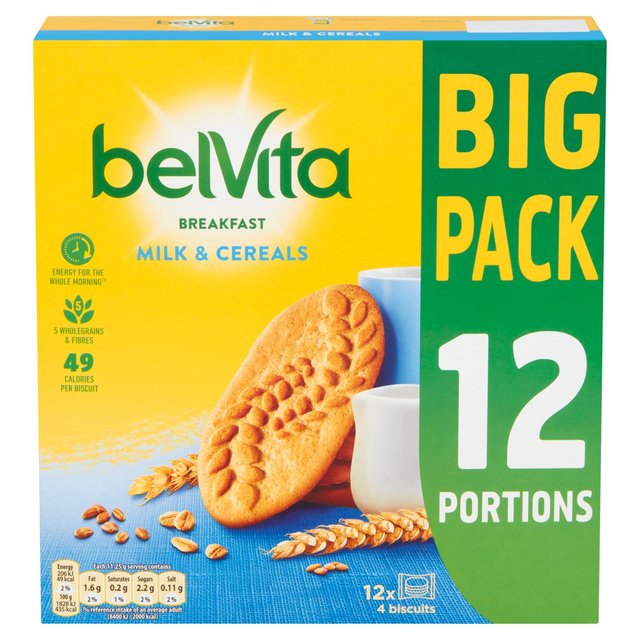 Belvita Milk & Cereal Big Pack 12 x 45g ベルビータ ミルク＆シリアル ビッグパック 45g×12画像
