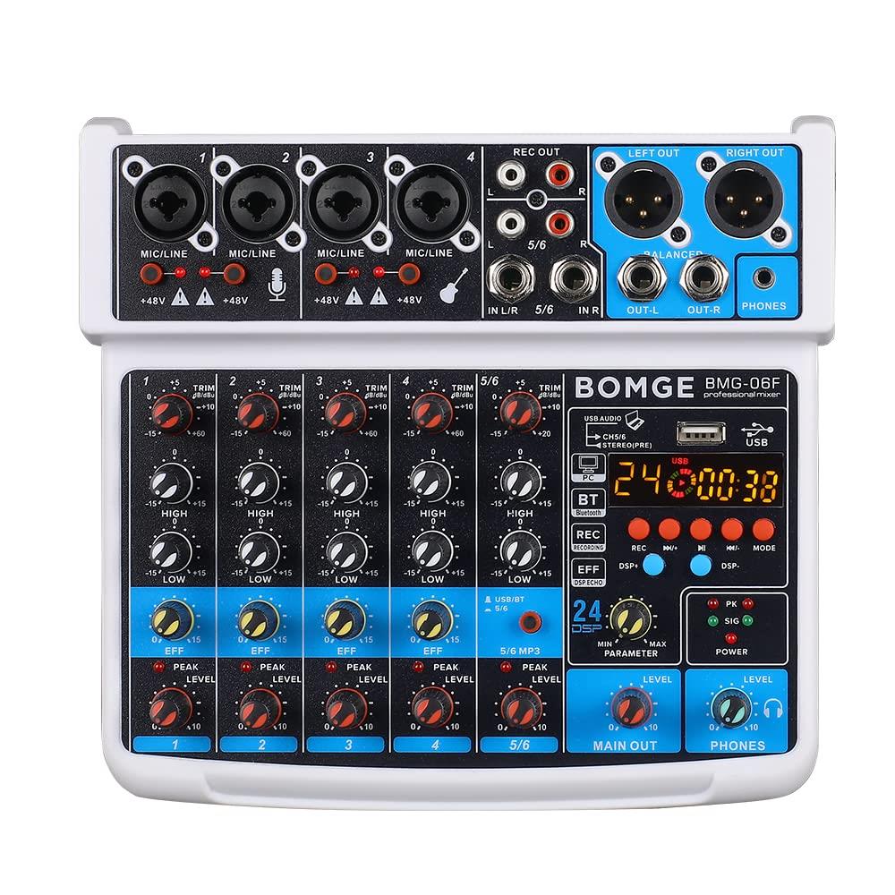 楽天市場】BOMGE 6チャンネルdjオーディオミキサー、MP3 USB
