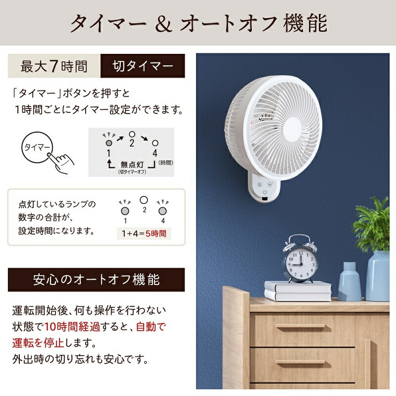 サーキュレーター壁掛け扇風機360°回転リモコン付壁掛けサーキュレーター首振りおしゃれかわいい換気静音タイマー梅雨夏雨秋春冬花粉湿気ホワイト冷房暖房空気循環部屋干し室内干しコンパクト省スペース送風外気オフタイマー切タイマー