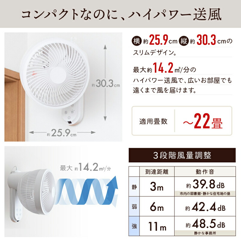 サーキュレーター壁掛け扇風機360°回転リモコン付壁掛けサーキュレーター首振りおしゃれかわいい換気静音タイマー梅雨夏雨秋春冬花粉湿気ホワイト冷房暖房空気循環部屋干し室内干しコンパクト省スペース送風外気オフタイマー切タイマー