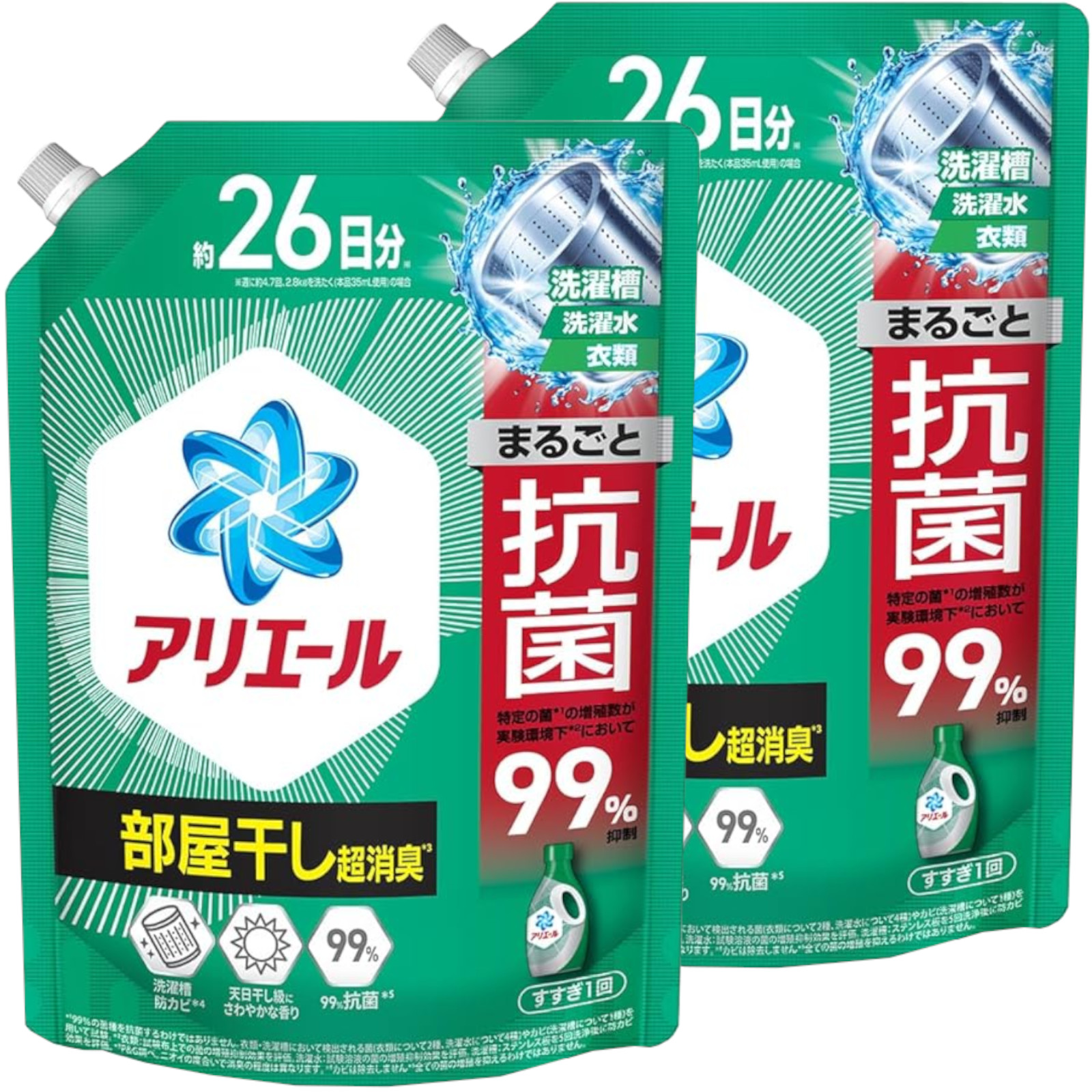 【楽天市場】アリエール 部屋干し プラス 超抗菌ジェル 超特大 詰め替え 625g x2 まとめ買い：Shop Yamalife