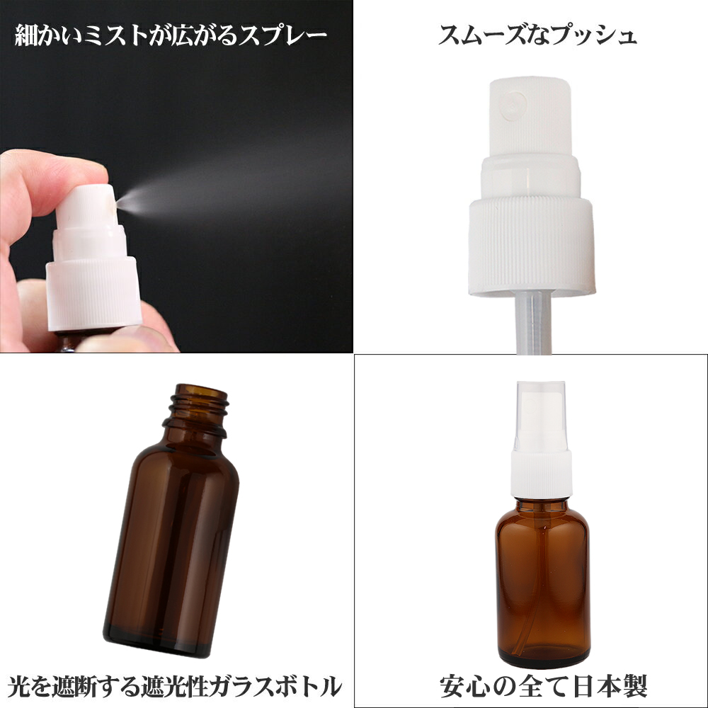 スプレー容器 アルコール対応 30ml 日本製スプレーボトル 霧吹き 消毒