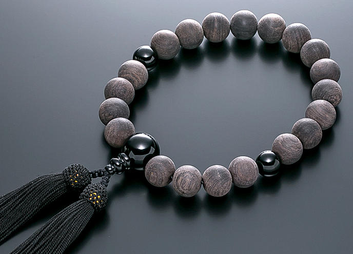 楽天市場】数珠 男性用 念珠 略式数珠 黒檀 黒オニキス シルバー仕立