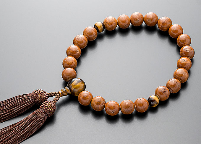 楽天市場】数珠 男性用 念珠 略式数珠 鳳眼菩提樹 本翡翠仕立 正絹紐房