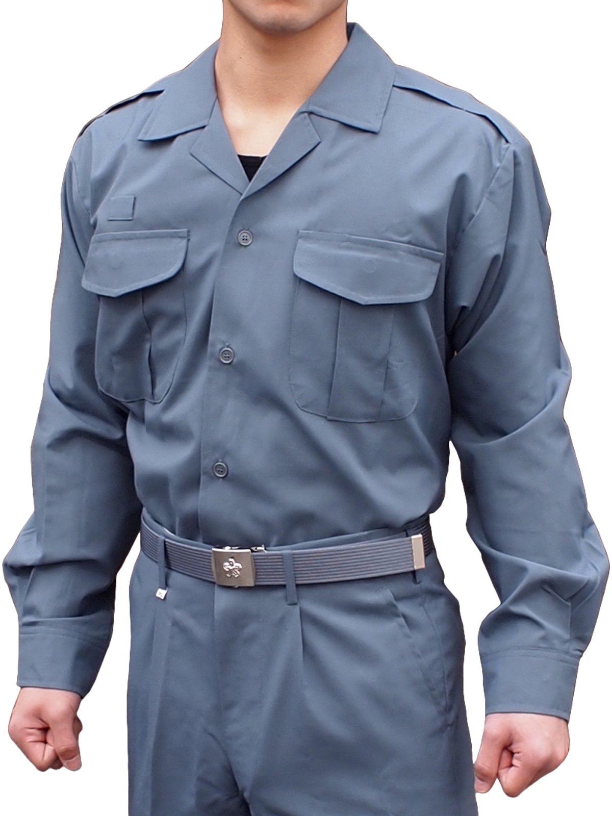 消防盛夏服　グレー　開衿長袖上衣｜消防ユニフォーム　店