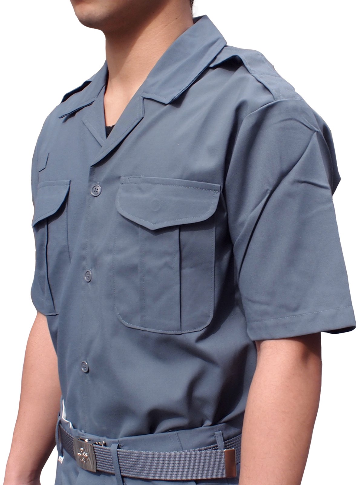 消防盛夏服　グレー　開衿半袖上衣｜消防ユニフォーム　店