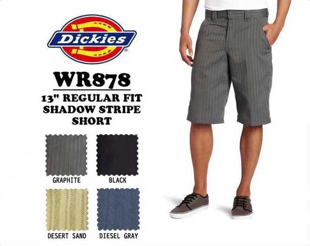Dickies Mens 13 Regular Fit Shadow Stripe Short