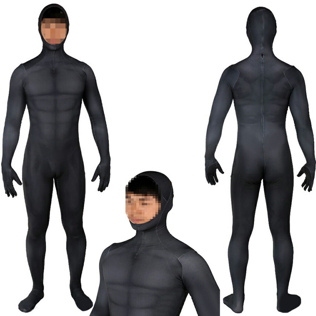 黒い筋肉 顔出し  ホラー仮装 大人・子供用 連体タイツ コスプレ衣装 弾力と伸縮性あり コスチューム ハロウイン仮装 ハロウインコス