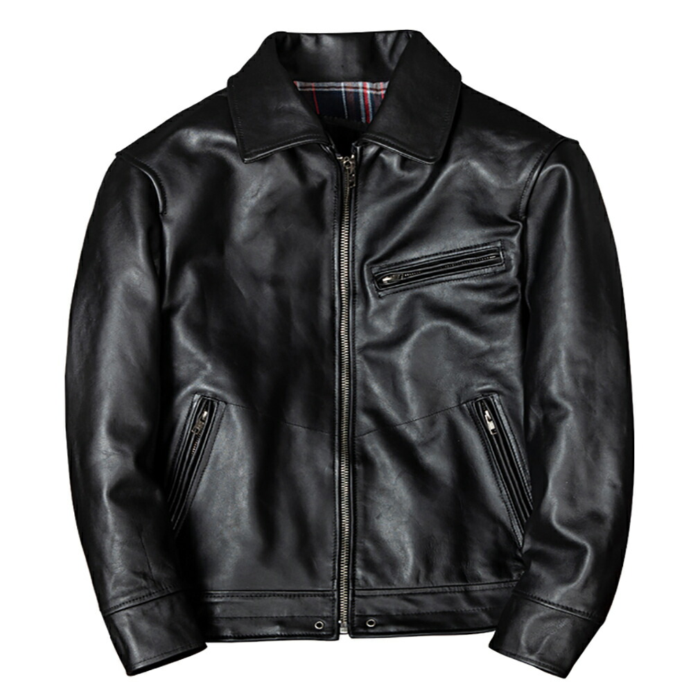 楽天市場】レザージャケット メンズ 黒い ブラック ライダース