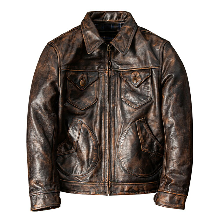 楽天市場】メンズ レザージャケット ブラウン ライダースジャケット 本