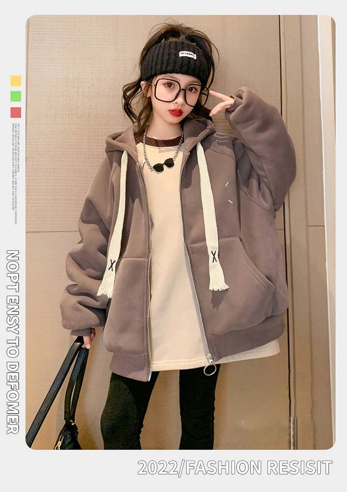女の子 パーカー 秋冬 裏起毛 厚手 ジャケット フード付き 裏ボアジャケット 裏ボアコート 子供 防寒服 ジップアップ キッズ コート アウター 暖か ガールズ もこもこ 裏ボアパーカー