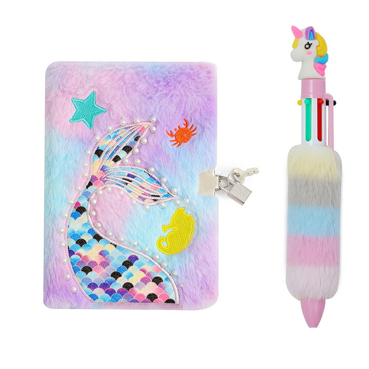 楽天市場】ユニコーン 日記帳ボールペンセット A5 鍵付き メモ帳