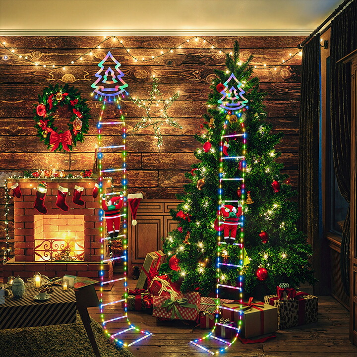 楽天市場】サンタクロースパラシュート飾りライト ledイルミネーション