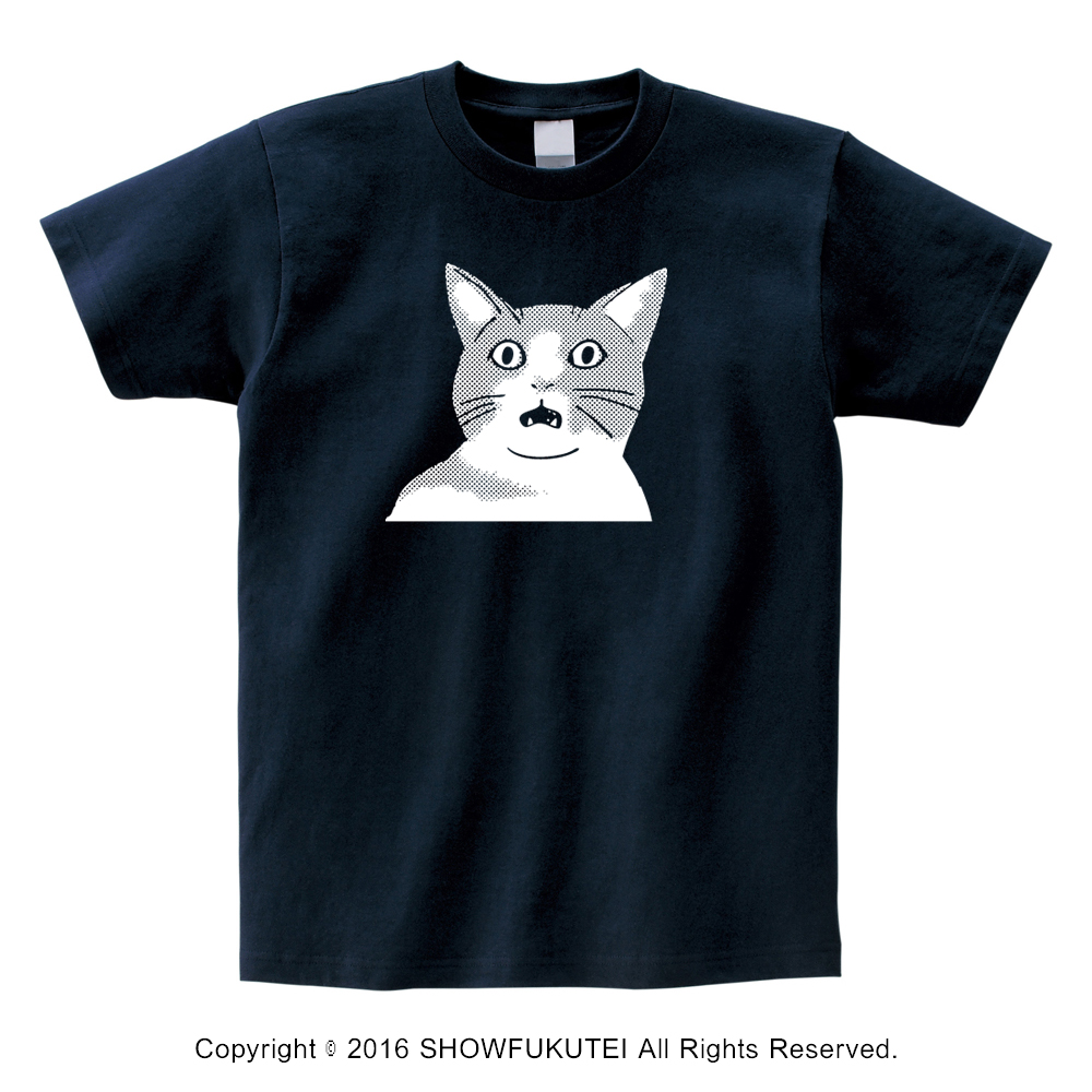 楽天市場 Nadeyo フレーメン猫 Tシャツ ネイビー ねこ アニマル ペット 犬 猫 かわいい おもしろ 干支 動物園 水族館 ギフト Nadeyo 笑服亭