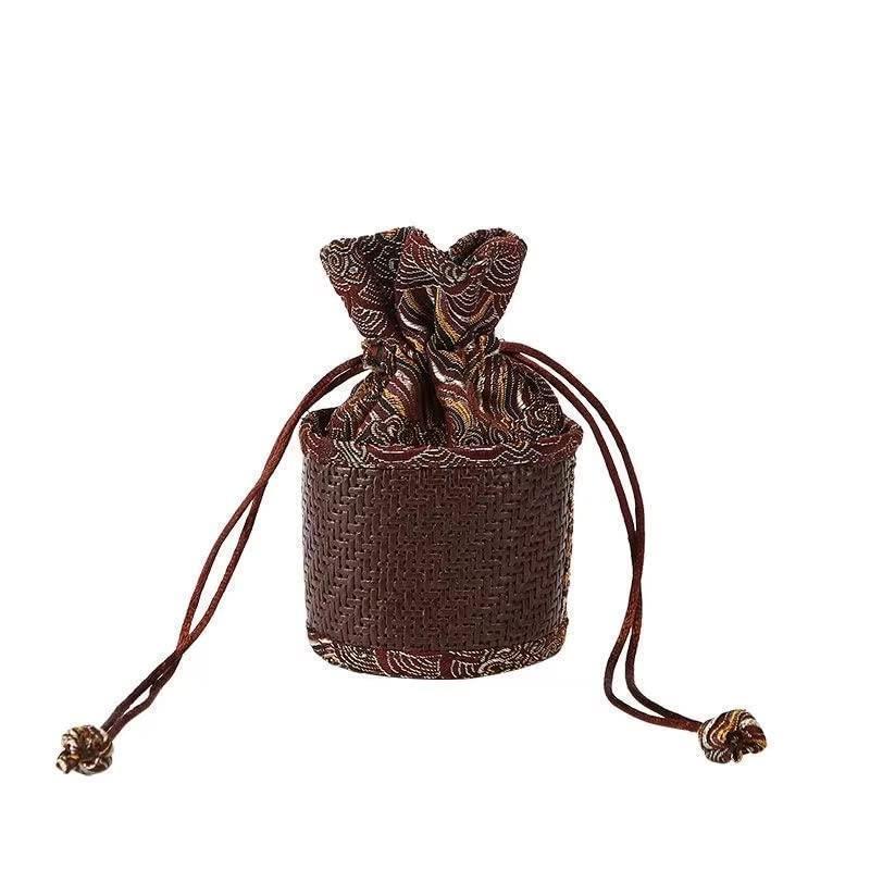 茶籠 収納かご 雜物收納籃 茶道セット 茶道具 草編 工芸品 手作り